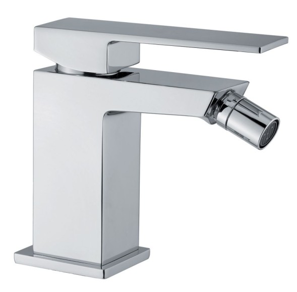 Fiore Kube, однорычажный смеситель для биде, c донным клапаном, цвет белый матовый