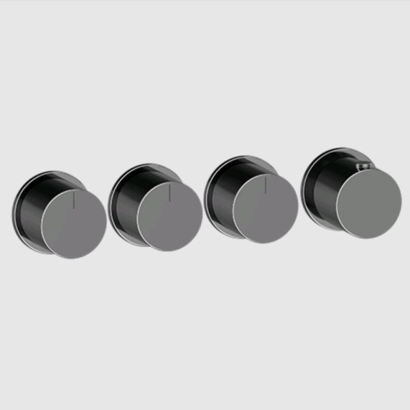 Gessi Смеситель для душа, Anello, на 3 потребителя, цвет черный металл  63436#706