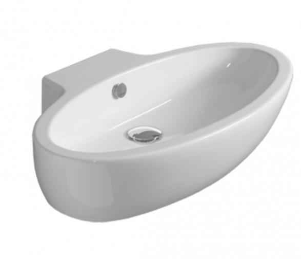 Раковина SIMAS LFT Spazio подвесная или накладная с одним намеченным отверстием цвет белый LFT34