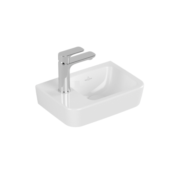 Villeroy&amp;Boch Раковина, O.Novo, шгв 360*250*95, отверстия для смесителя-1, CeramicPlus/AntiBac, цвет-альпийский белый 434236T2