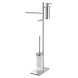 Стойка COLOMBO DESIGN SQUARE B9918 напольная с полотенцедержателем с дозатором с держателем туалетной бумаги и с ершиком цвет хром