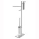 Стойка COLOMBO DESIGN SQUARE B9918 напольная с полотенцедержателем с дозатором с держателем туалетной бумаги и с ершиком цвет хром
