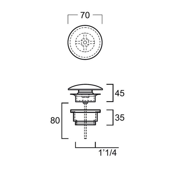 Донный клапан SIMAS цвет белый PLCE