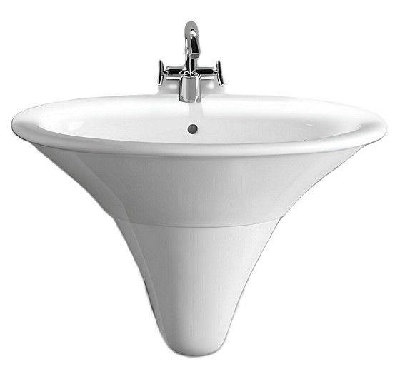 Раковина HATRIA SCULTURE Y0LZ01 подвесная или накладная с одним отверстием с переливом цвет белый