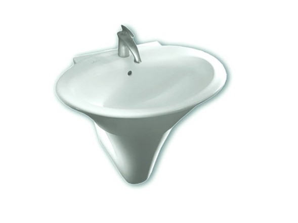 Раковина HATRIA SCULTURE Y0LZ01 подвесная или накладная с одним отверстием с переливом цвет белый