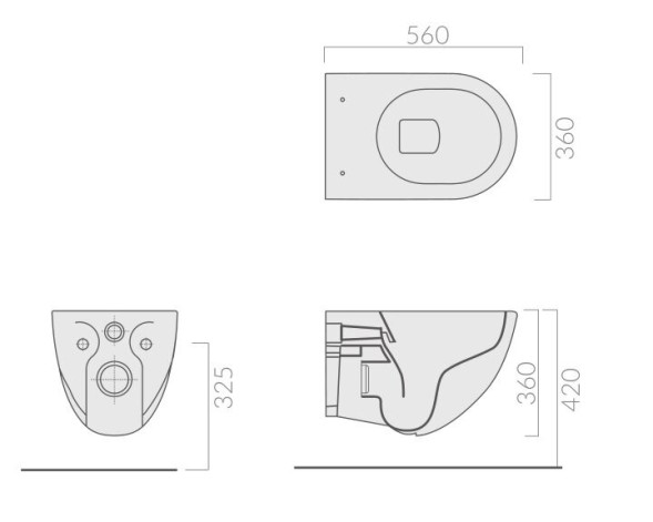 Унитаз GALASSIA Dream 7312 NEMT подвесной цвет черный матовый