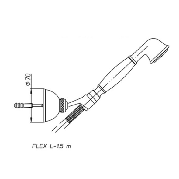 Paini 17OP131 Душевой набор Либерти лейка, шланг, держатель, золото