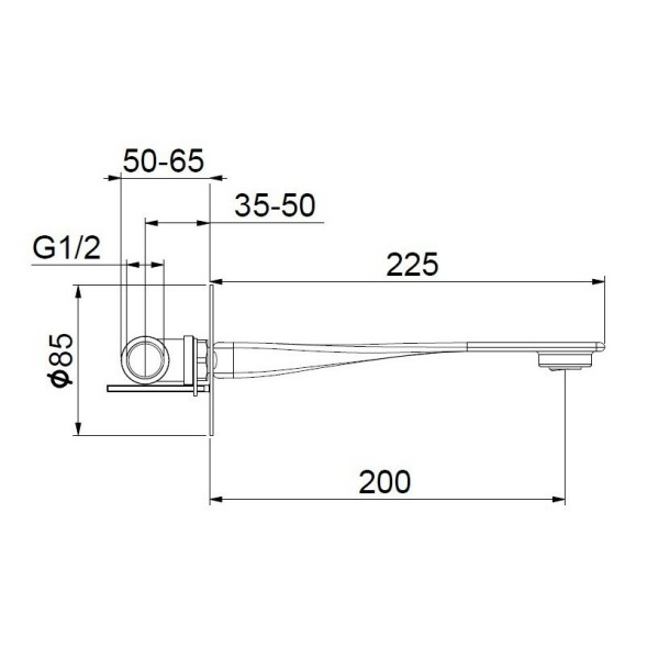 Излив Webert One-B AC1039015, хром
