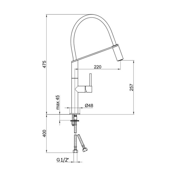Смеситель для кухни Webert Oblique Pro OB920602015, хром
