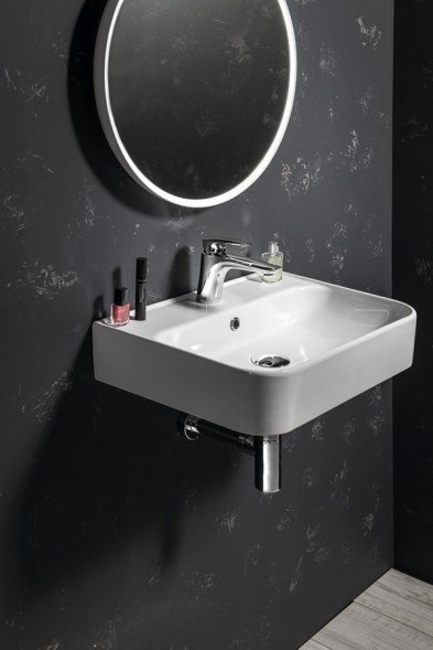 Раковина накладная ISVEA SistemaU 55см с отверстием под смеситель, белая 10PL53055