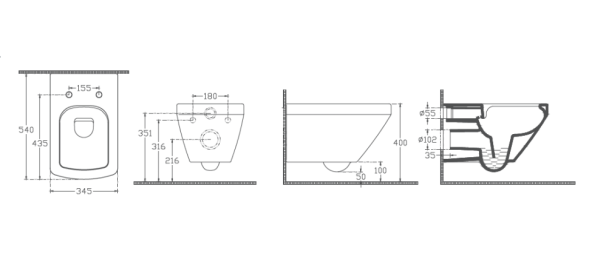 Унитаз подвесной ISVEA Prissimo цвет белый 10PO02001