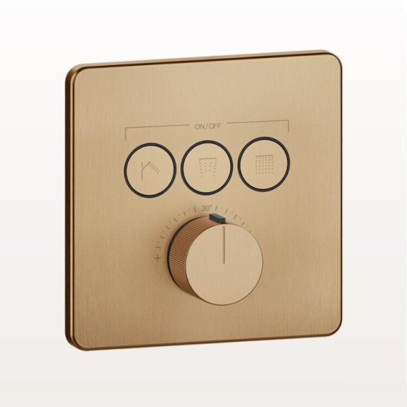 Gessi Смеситель для душа, HI FI Comfort, на 3 потребителя, цвет Черный брашированный металл