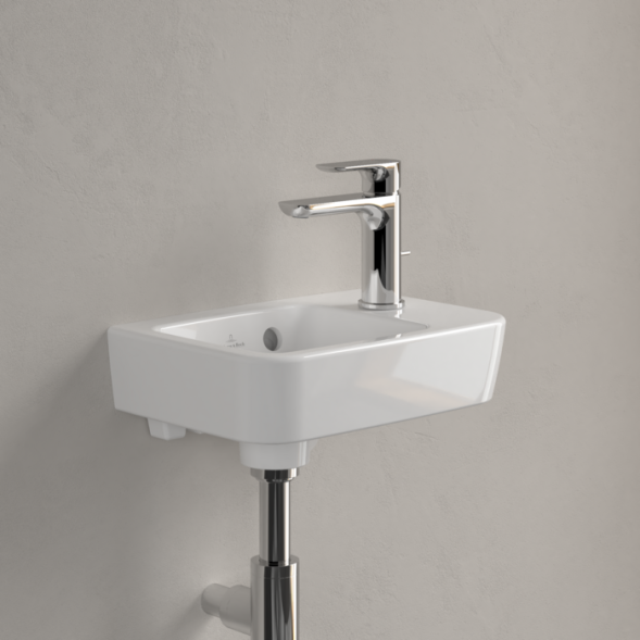 Villeroy&amp;Boch Раковина, O.Novo, шгв 360*250*95, отверстия для смесителя-1, CeramicPlus/AntiBac, цвет-альпийский белый 434237T2