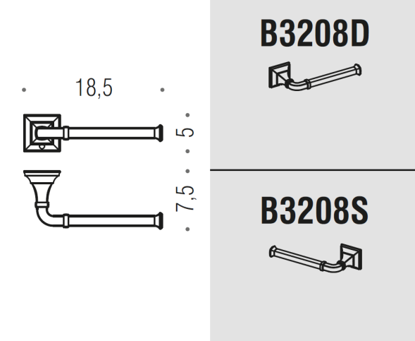 Держатель туалетной бумаги COLOMBO DESIGN PORTOFINO B3208SX без крышки цвет хром