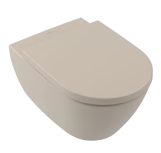 Villeroy&amp;Boch Унитаз, Subway 2.0, подвесной, шгв 370*560*365, CeramicPlus/AntiBac, цвет-Almond 5614R0AM