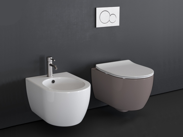 Унитаз Scarabeo MOON подвесной безободковый цвет песочный матовый 5520/CL 52