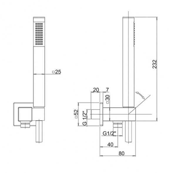 Paini 21CR440 Душевой набор Грация для встраиваемого смесителя, хром