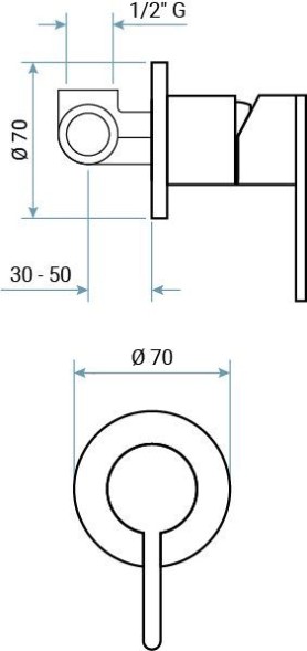 Emmevi Filoinox, однорычажный встраиваемый смеситель для душа, из нержавеющей стали 85009/IN