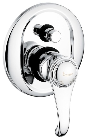 Emmevi Tiffany, встраиваемый смеситель для душа на 2 выхода, с дивертером, цвет черный-хром 6019/NC