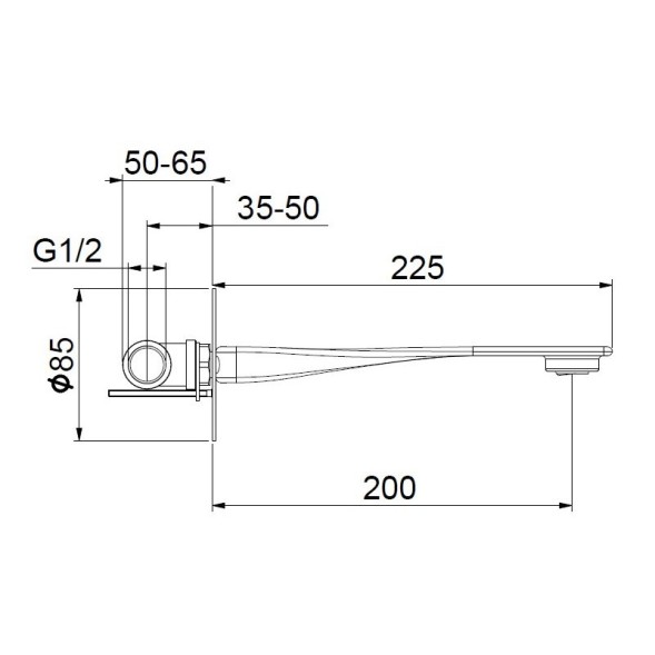 Излив Webert One-B AC1039441, черный/сталь