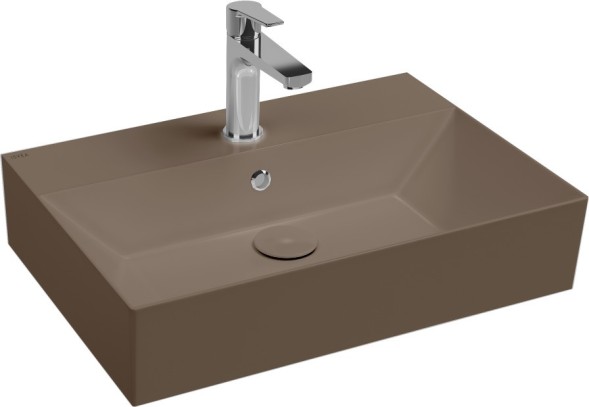 Раковина ISVEA SistemaZ Frame накладная ШГВ 600*420*132 отверстия для смесителя 1 цвет коричневый матовый 10SF50060-2H
