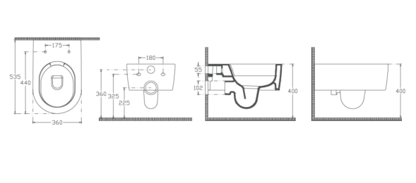 Унитаз подвесной ISVEA SISTEMA A цвет белый глянцевый 10SL02001