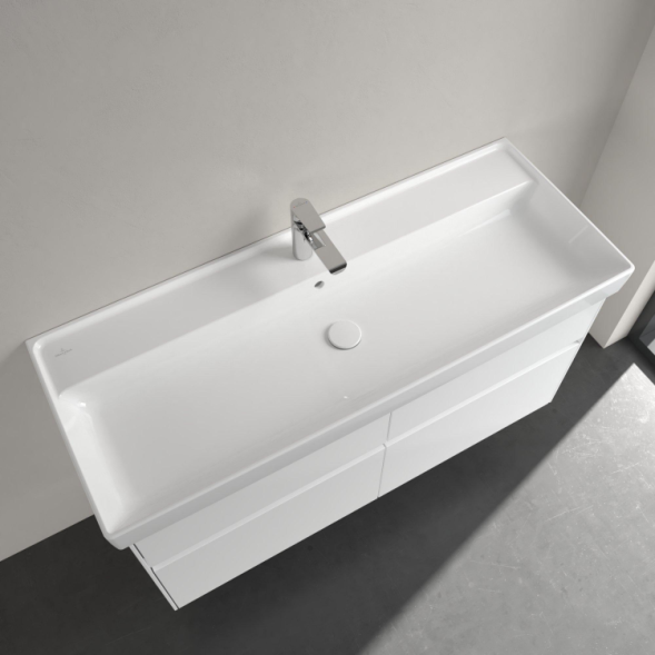 Villeroy&amp;Boch Раковина, Collaro, шгв 1200*470*160, отверстия для смесителя-1 сквозное, 2 промаркированных, CeramicPlus, цвет-альпийский белый 4A33C2R1