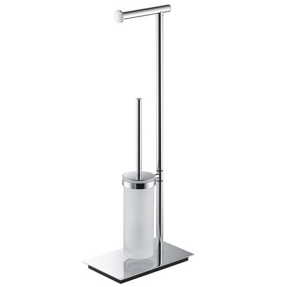 Стойка COLOMBO DESIGN SQUARE B9904 напольная с держателем туалетной бумаги и ершиком цвет хром