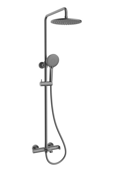 Vincea Душевая стойка Рондо (Rondo) VSFS-1R1GM с изливом, вороненая сталь