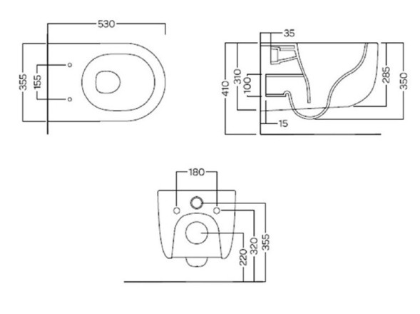 Унитаз HATRIA FUTURA Y9BA01 подвесной безободковый слив Vortex цвет белый