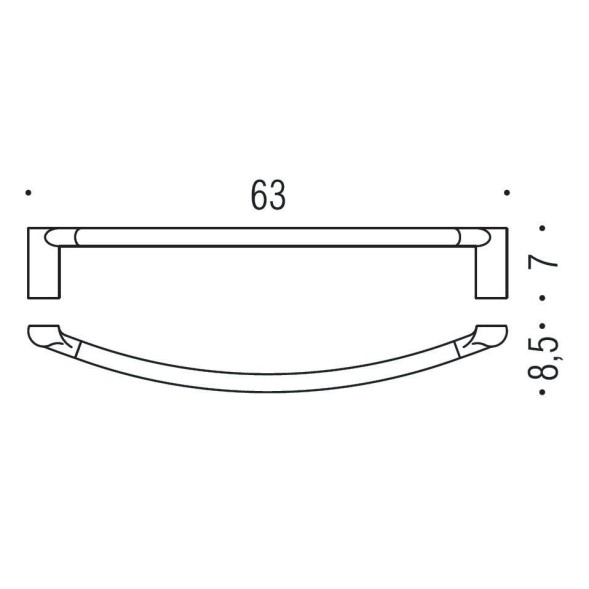 Полотенцедержатель COLOMBO DESIGN LUNA B0110 широкий 63 см цвет хром