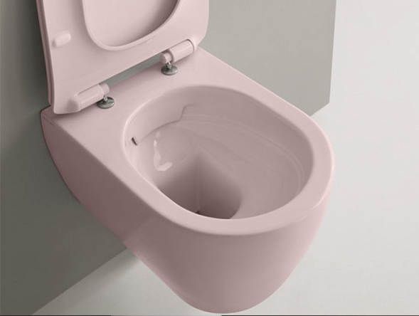 Унитаз Scarabeo MOON подвесной безободковый цвет розовый матовый 5520/CL 54
