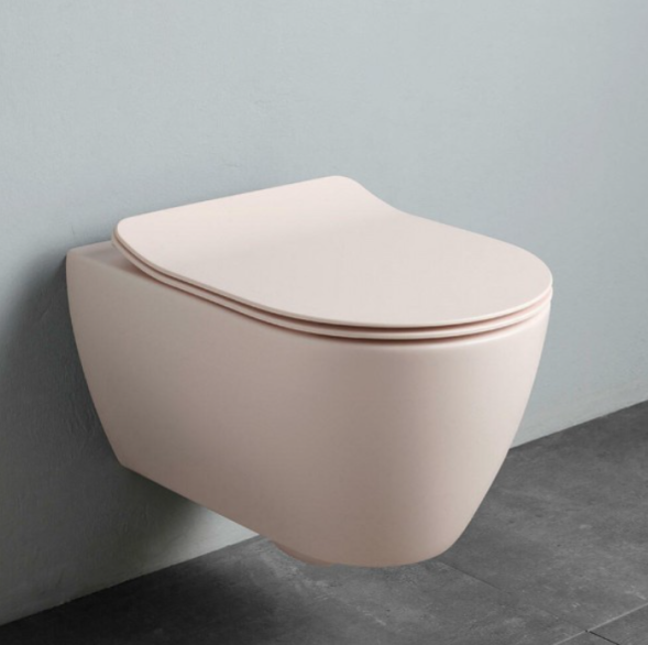 Унитаз Scarabeo MOON подвесной безободковый цвет розовый матовый 5520/CL 54