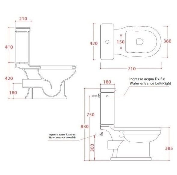 Чаша унитаза Artceram Hermitage напольный  цвет белый HEV004 01 00