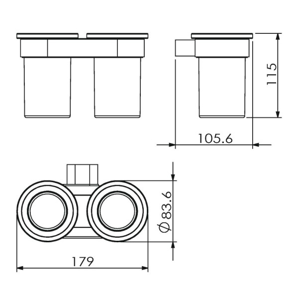 Стакан LANGBERGER LUGANO 24019A подвесной двойной цвет хром