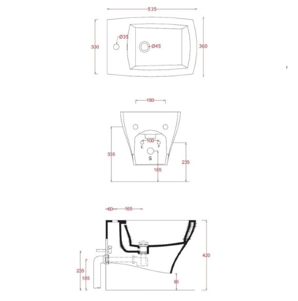 Биде Artceram Jazz подвесной с одним отверстием  цвет белый JZB001 01 00