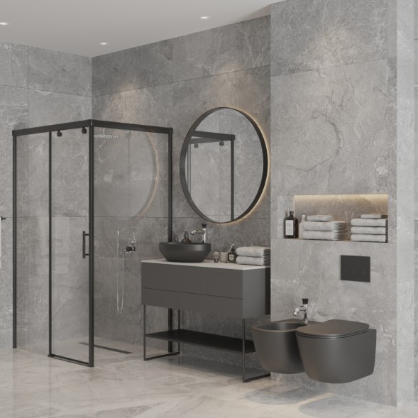 Paini Душевой лоток Harmony 850 мм, черный матовый