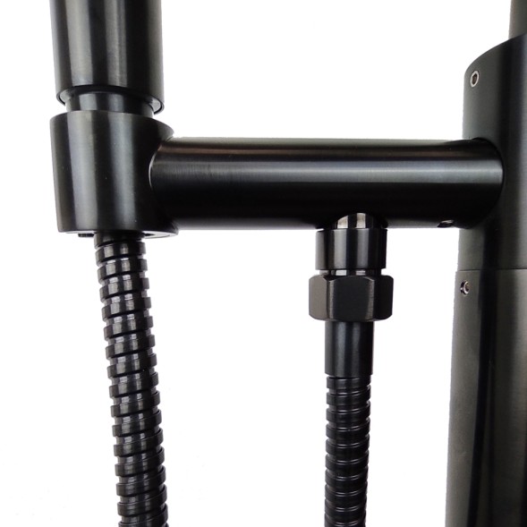 Paini 78PZ136LM Смеситель для ванны Кокс напольный, брашированный чёрный