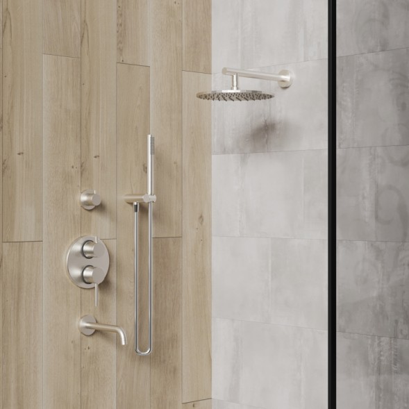 Paini 78PW6911 Смеситель для душа Кокс с дивертором на 2 потребителя встраиваемый, брашированный никель