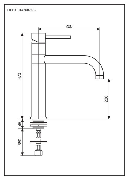 Emmevi Piper, высокий кухонный смеситель с поворотным изливом, цвет хром 45007BIG/CR