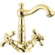 Emmevi Deco Old, двухвентильный смеситель для раковины (излив 14,5 см), с донным клапаном, цвет золото 12615/OR