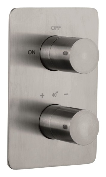 Emmevi Filoinox, однорычажный встраиваемый термостатический смеситель для душа с дивертером, на 2 выхода, из нержавеющей стали 85319/IN