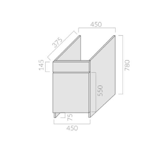 Тумба GALASSIA MI NERVA 9011 напольная под хозяйственную раковину 2008