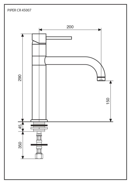Emmevi Piper, кухонный смеситель с поворотным изливом, цвет хром 45007/CR
