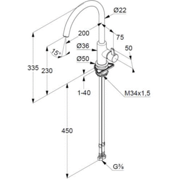 Смеситель KLUDI BINGO STAR XS 468030578 для кухни