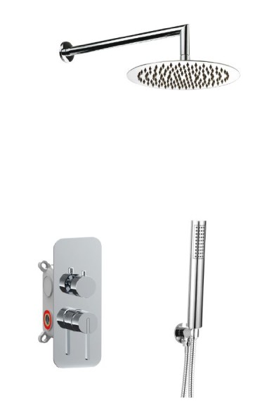 AQG Urban, душевой комплект ER231 на 2-3 потребителя, с потолочным кронштейном, цвет черный матовый