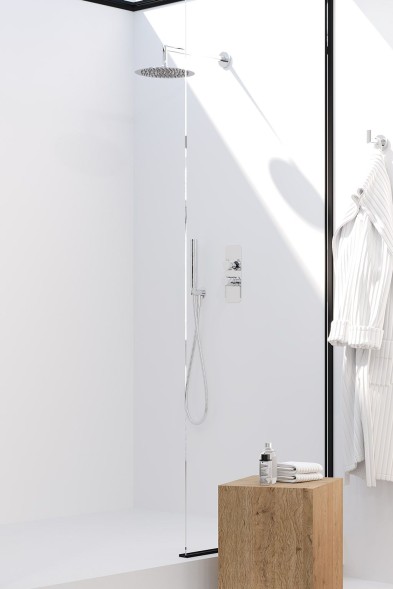 AQG Urban, душевой комплект ER231 на 2-3 потребителя, с потолочным кронштейном, цвет черный матовый