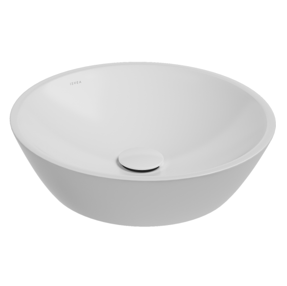 Раковина ISVEA SistemaY Soft накладная ШГВ 450*450*120 отверстия для смесителя отсутствуют цвет белый матовый 10SY66045-2L