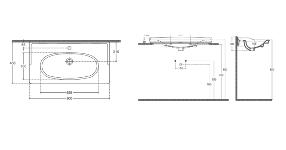 Раковина накладная ISVEA Stella прямоугольная 90см, с отв. под смес., без д/к арт. цвет белый глянцевый 10ST50090