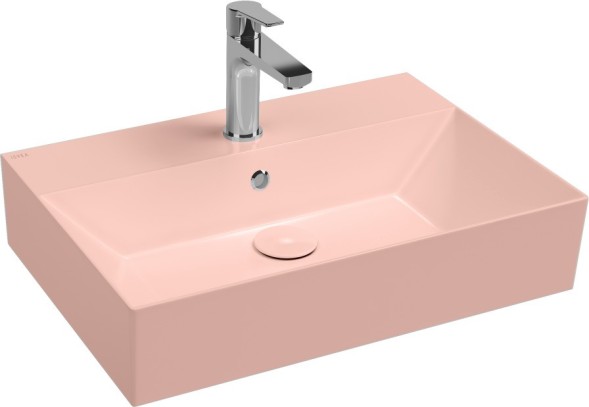 Раковина ISVEA SistemaZ Frame накладная ШГВ 600*420*132 отверстия для смесителя 1 цвет лососевый матовый 10SF50060-2S